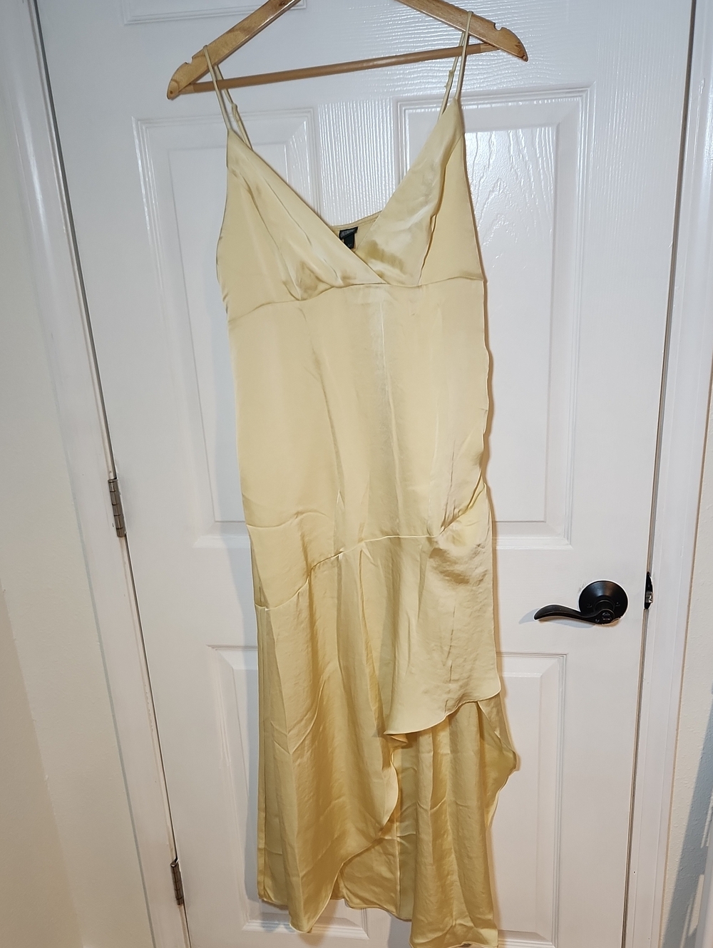 wild fable Pale Yellow Asymmetrical Slip Dress